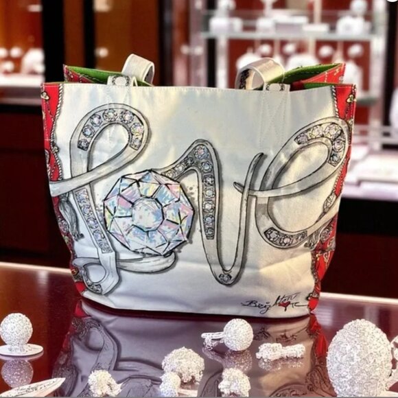 Brighton All That Glitters Merry & Brighton Tote Bag EUC Holiday Christmas Tote - Picture 8 of 9